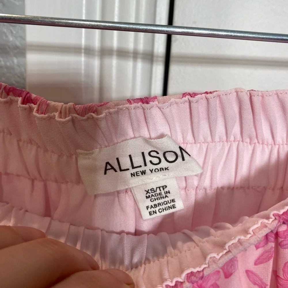 ALLISON NEW YORK DELILAH MINI SKIRT AND MATCHING TOP PINK FLORAL SET